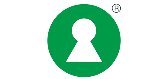 Nøkkelhullogoen. Nøkkelhull i en grønn sirkel. Hentet fra opplysningskontoret for brød og korn.